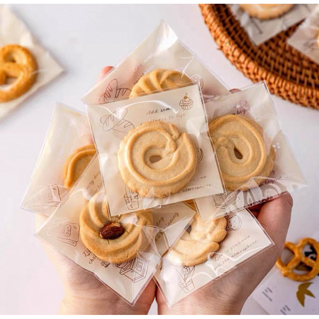 plastik cookies 100Lembar /plastik permen / plastik kue / plastik motif lucu