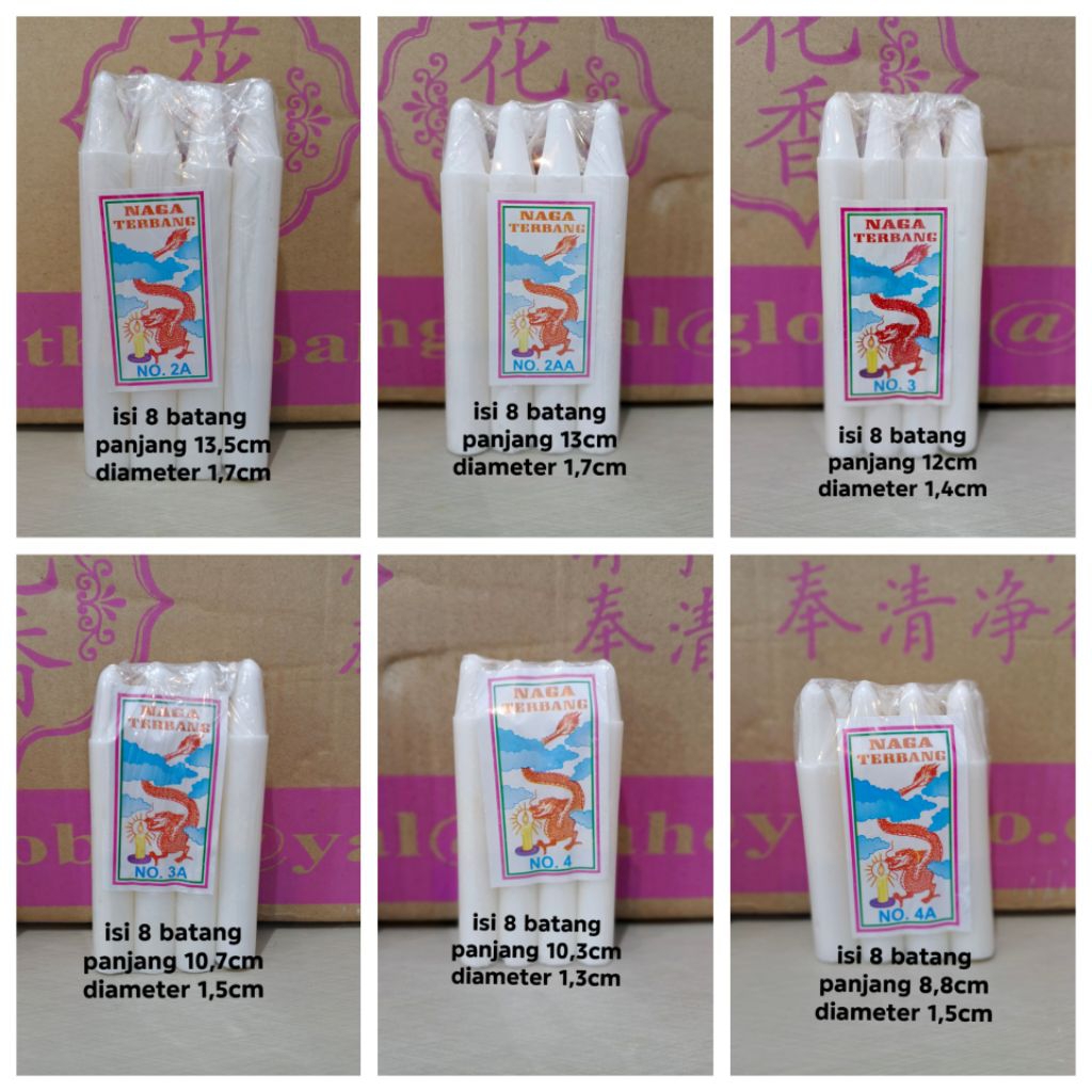 lilin putih cap naga terbang