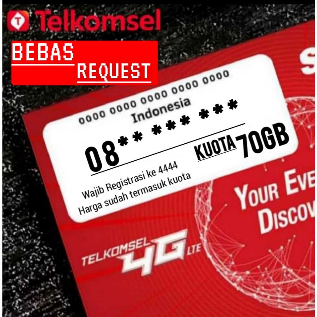 {COD} NOMOR CANTIK TELKOMSEL BEBAS REQUEST NOMOR FREE KUOTA 70GB