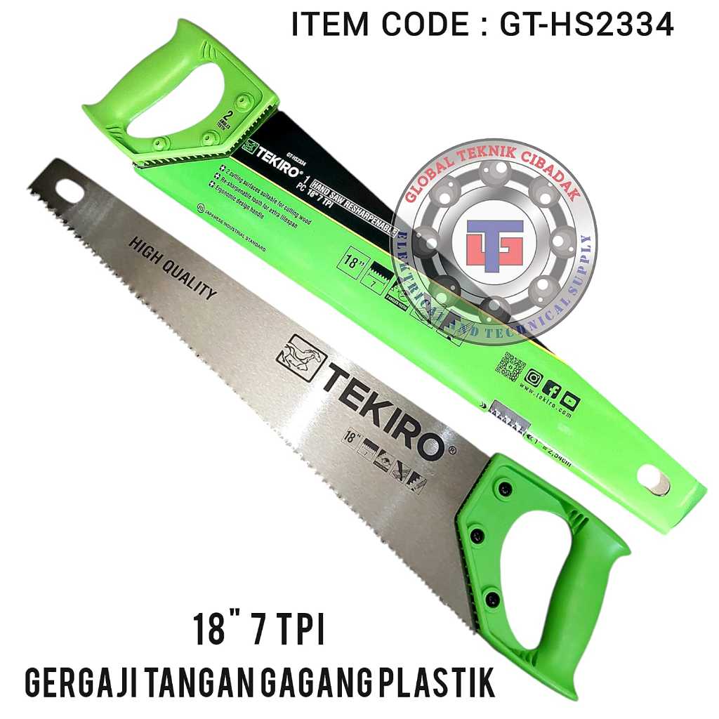 Gergaji Kayu 18" Tekiro 7 TPI - Gergaji Tangan Gagang Plastik Tekiro 18" Inch 7 TPI