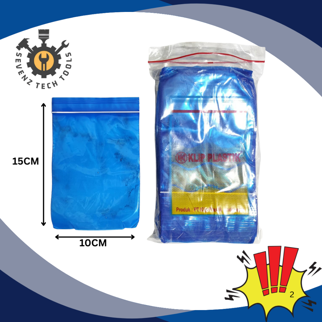 (100 LEMBAR) PLASTIK KLIP OBAT BIRU 15X10CM PLASTIK KLIP OBAT BIRU TRANSPARAN / KEDAP UDARA PLASTIK 