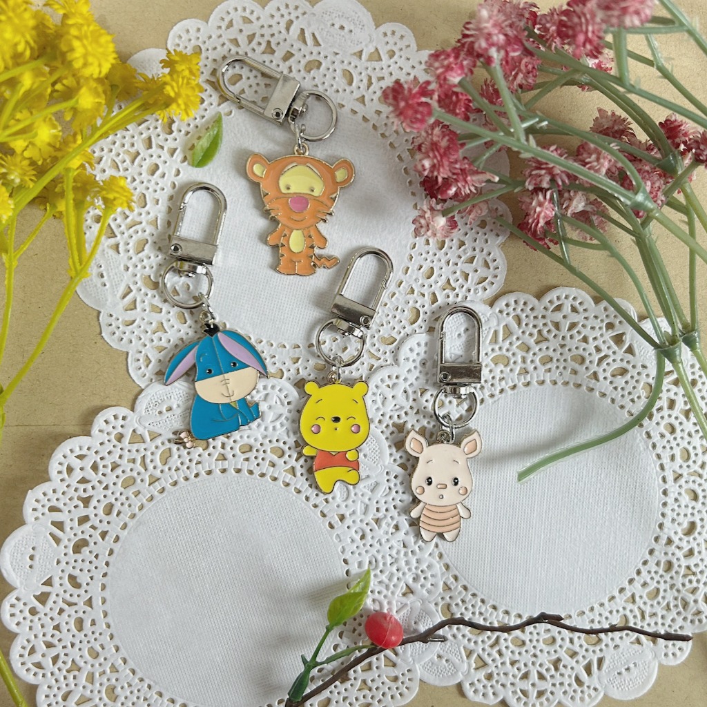 Bag charm / Gantungan kunci / Gantungan tas / Keychain Winnie the Pooh / Tiger / Piglet / Eeyore