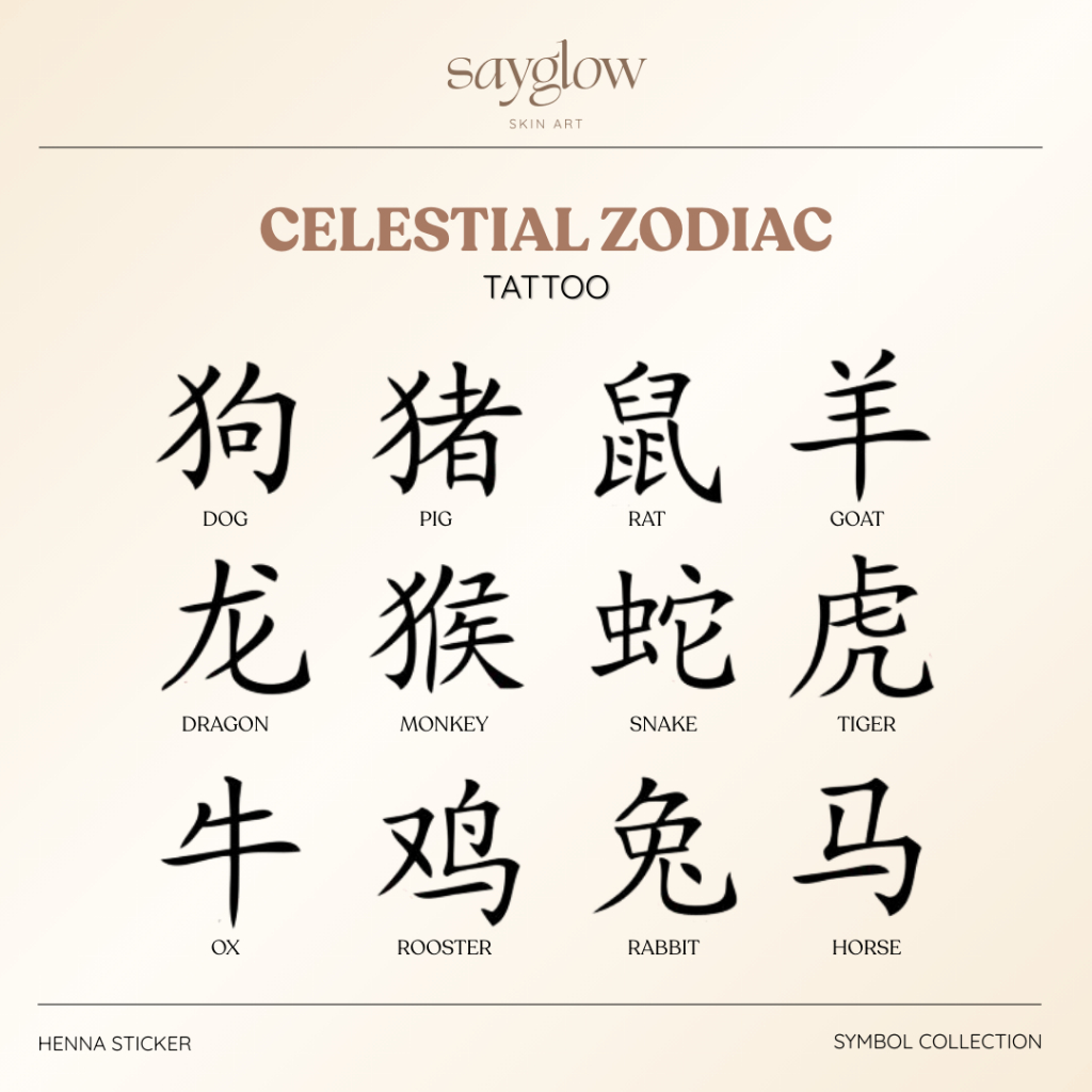 Tato Hena Stiker Temporary Shio | Sayglow