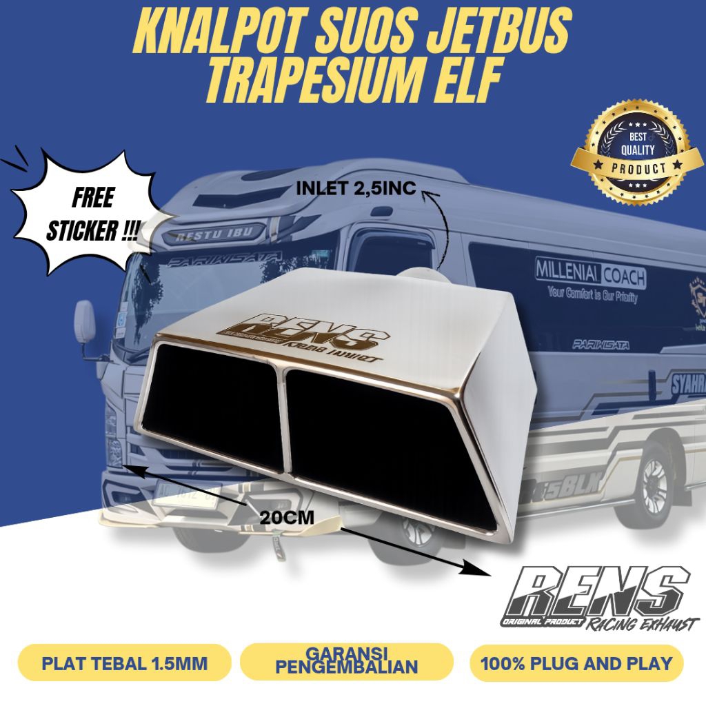 knalpot suos jetbus knalpot suos ngorok elf l300 medium bus knalpot canter full stainles