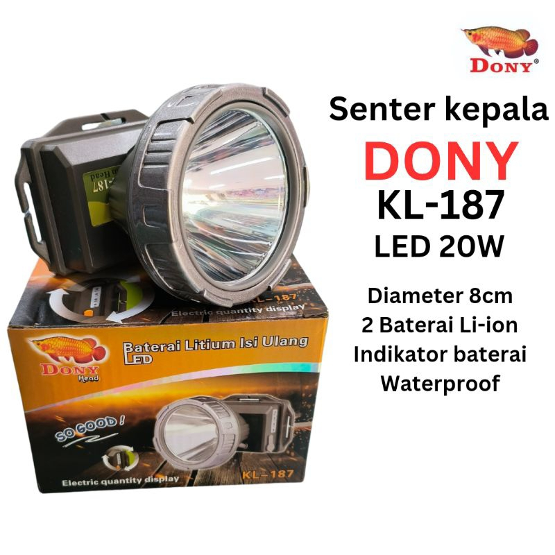 Senter Kepala Head Lamp DONY LED MANTAP  KL-187