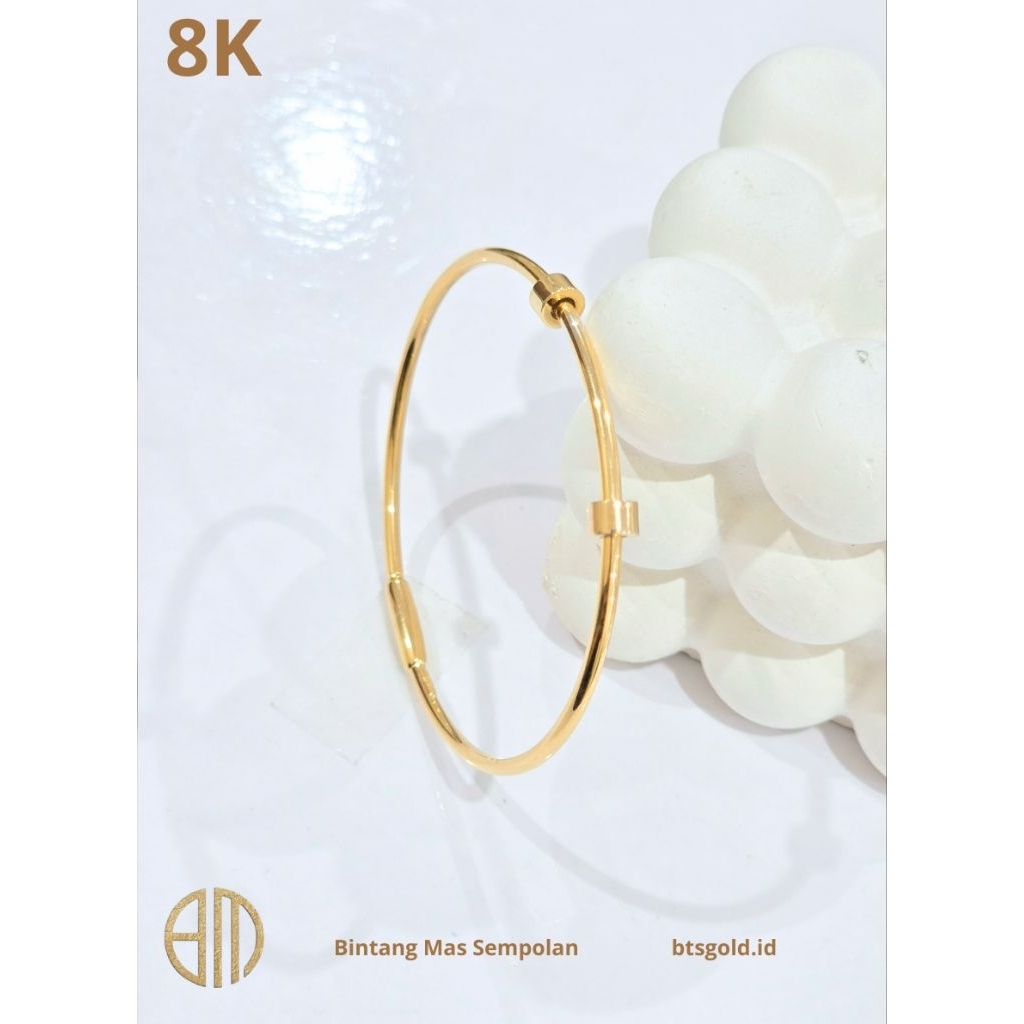 Gelang Bangle Polos Simple Emas Asli