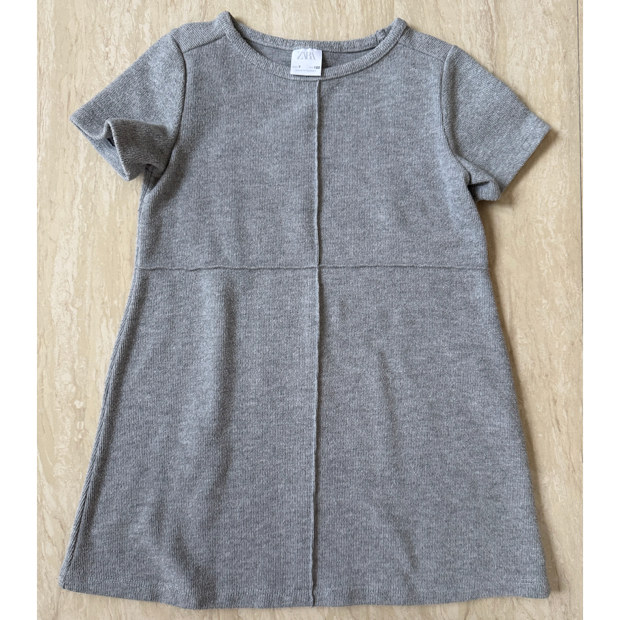 Preloved Original Zara Kids Dress Anak size 7 Abu-abu