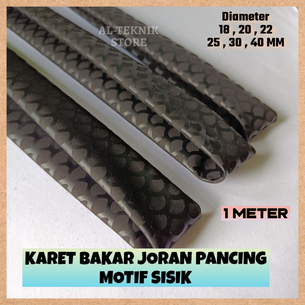 GRIP KARET BAKAR JORAN MOTIF SISIK WARNA HITAM