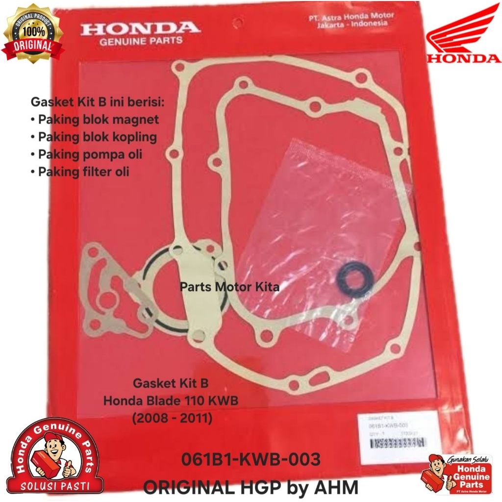 061B1KWB003 Gasket Kit B Paking B Honda Blade 110 KWB (2008 - 2011) Original Honda AHM
