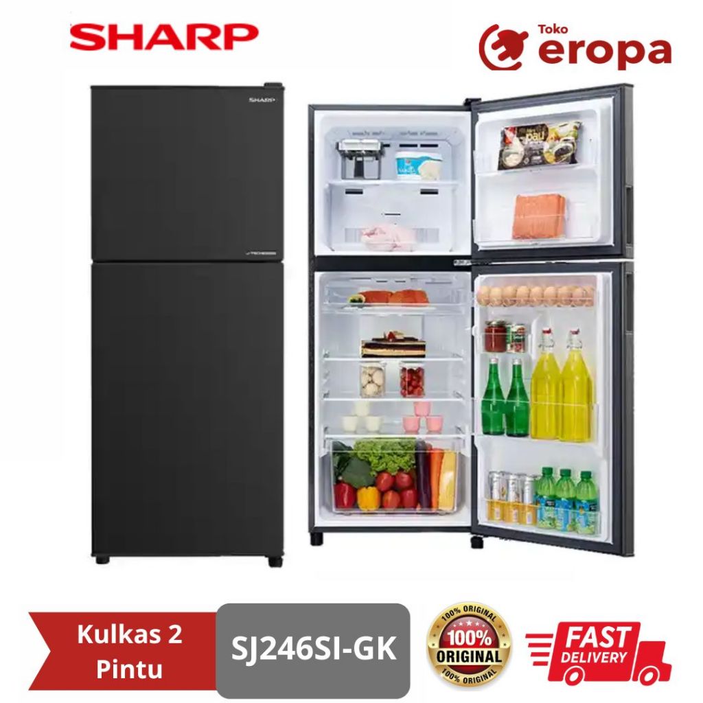 Kulkas 2 Pintu Sharp SJ246SI-GK