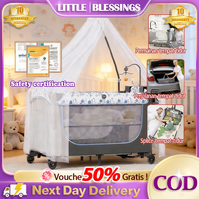 Lipat cepat Box Bayi Tempat Tidur Bayi ranjang bayi baby box Bisa dilipat Baby Bed 6in1Gratis Music