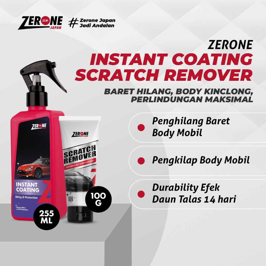 Zerone Instan Coating Paket Zerone Instant Coating dan Scratch Remover Penghilang Jamur Baret Body M