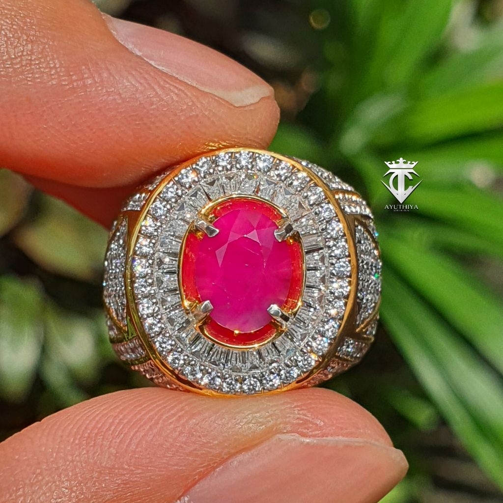 Batu Permata Natural Super RED Ruby Burma Myanmar 2.07 Ct GRI Lab Memo