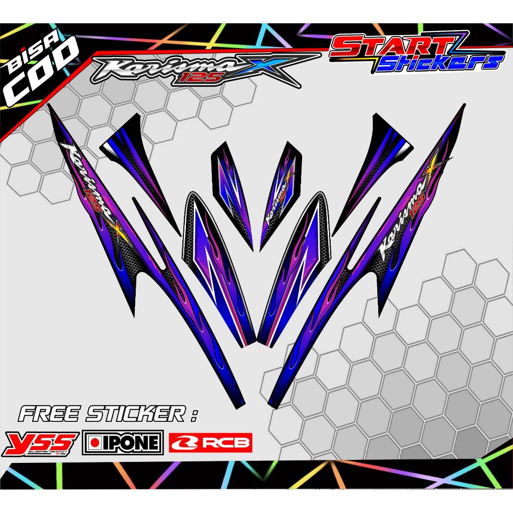 STRIPING VARIASI HONDA KARISMA 125 X - ORI FIRE / STICKER LIST VARIASI MOTOR KARISMA 125 X