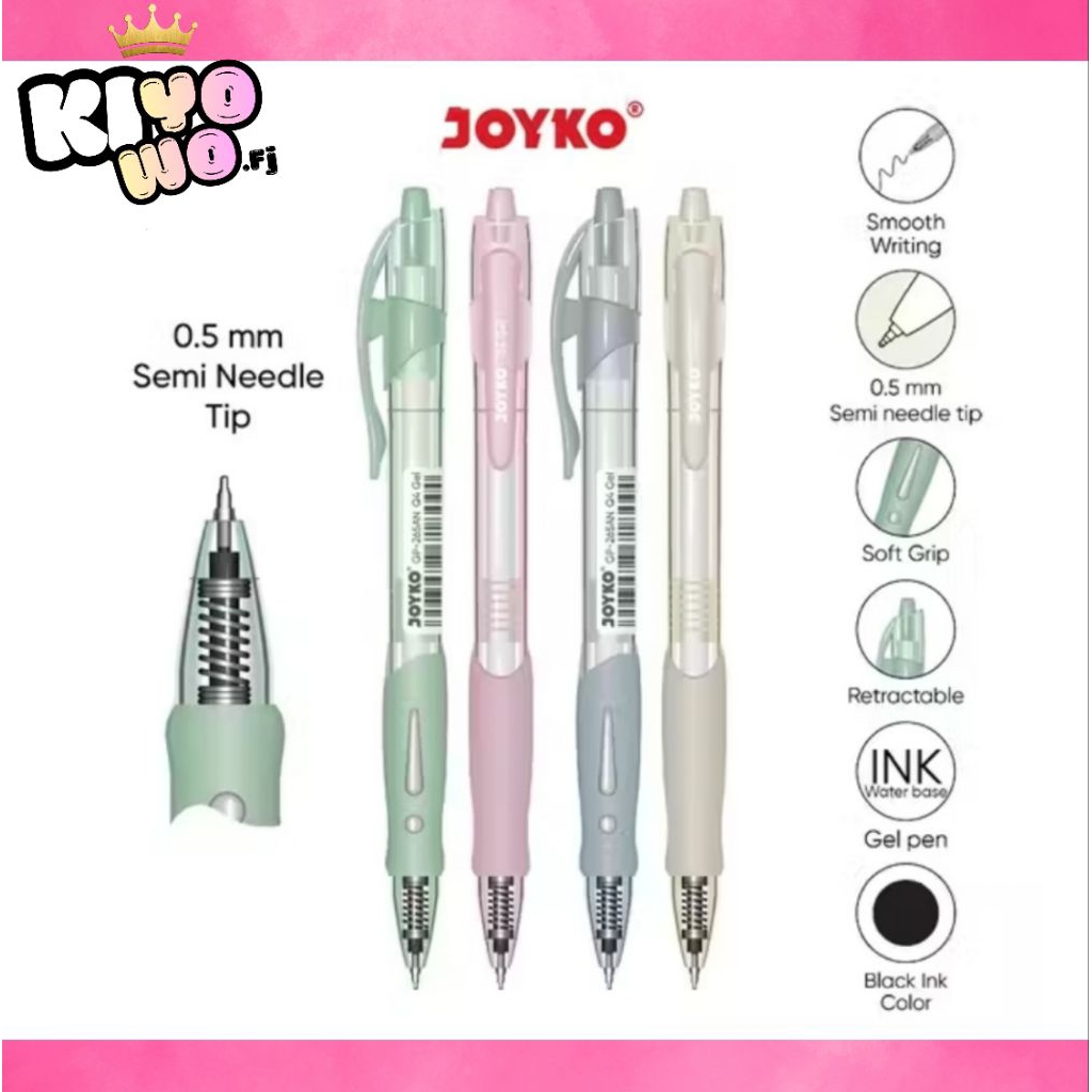 KIYOWOFJ Pulpen Joyko Gp-265AN Pastel / Pulpen Joyko pencet warna Pastel