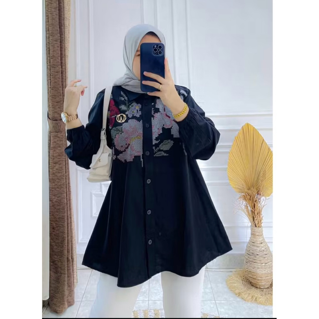 Atasan winody mawar  / kemeja katun winody mawar / kemeja katun winody mawar / atasan winody mawar
