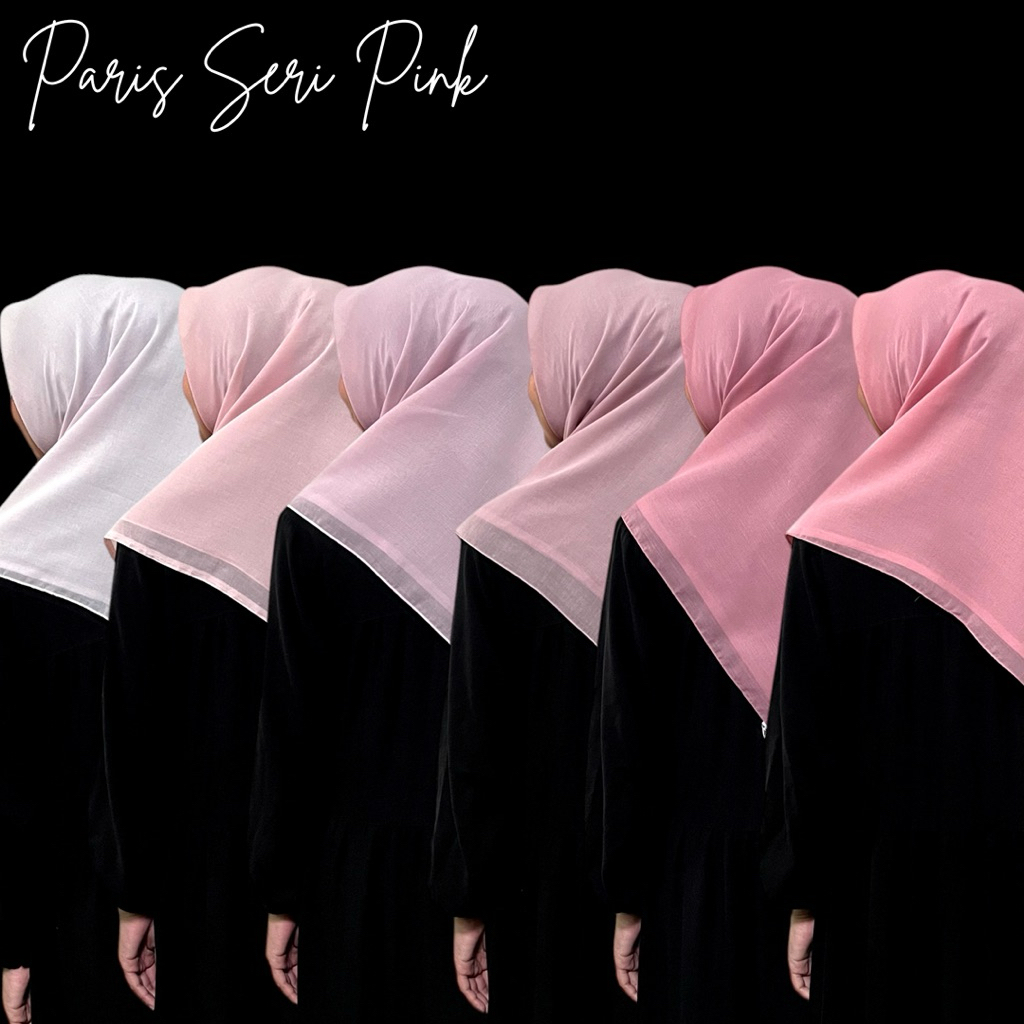 Segiempat Paris Seri Pink 110x110 / Hijab Paris Blush Pink / Segiempat Paris Soft Pink / Jilbab Pari