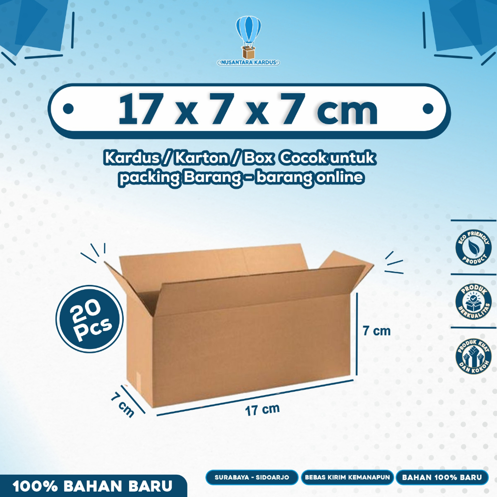 (Isi 20pcs) Kardus Packing 17x7x7 | Box Packing | (Isi 20pcs) Kardus Packing
