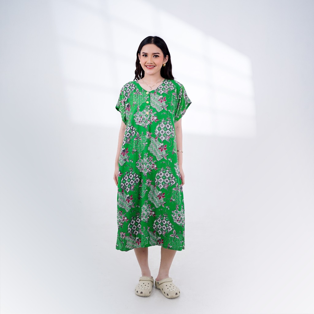 BATIK TRUSMI Daster Batik Wanita Katun Model Klok 89 SNR