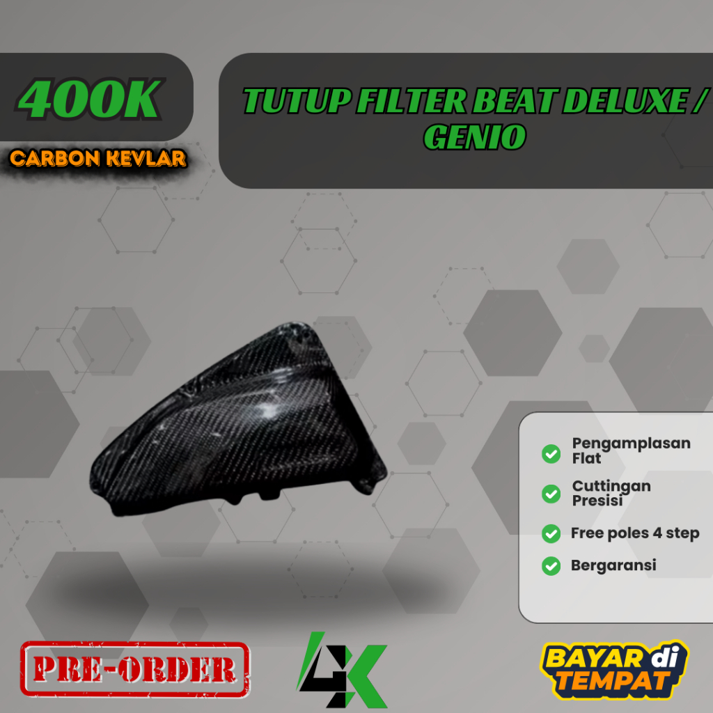 Cover Tutup Filter Beat Deluxe/Eco/Street/Genio Carbon Kevlar