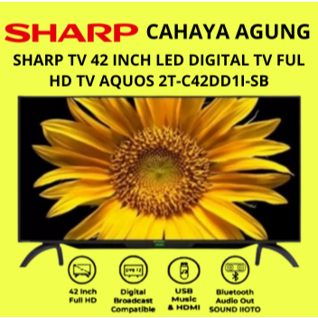 SHARP TV 42 INCH LED DIGITAL TV FUL HD TV AQUOS 2T-C42DD1I-SB 2T C42DD1 ISB 2TC42DD1ISB 2 TC 42 DD 1