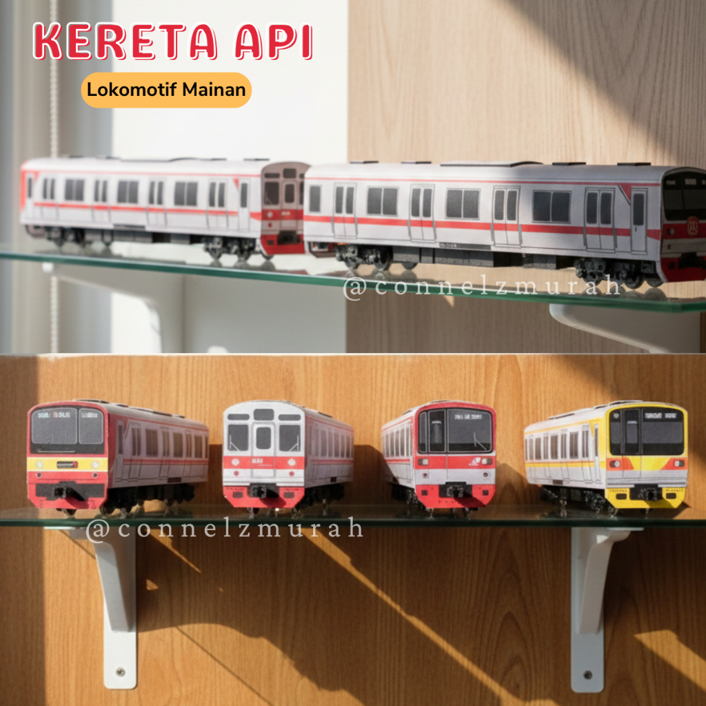 Kereta Api Lokomotif Mainan Hadian Anak Manual Kreta Mini Seri KRL (Handmade)