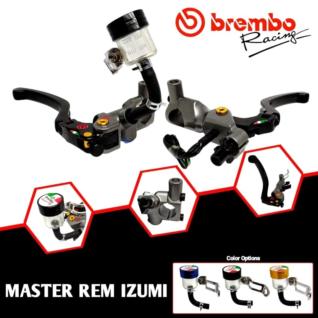 MASTER REM BREMBO IZUMI SET KANAN KIRI PLUS TABUNG MINYAK REM UNIVERSAL SEMUA MOTOR VARIO BEAT DLL