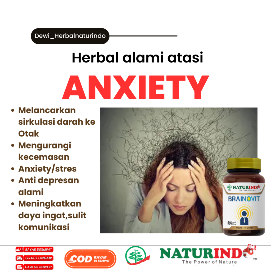 Brainovit Obat Stres Cemas Berlebihan Anxiety Obat Penenang Depresi Anti Depresan Alami