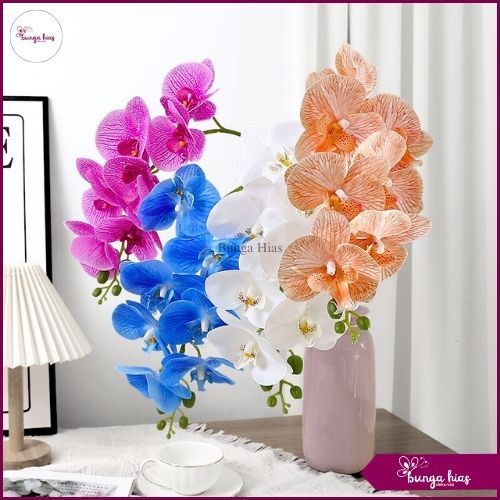 Bunga Anggrek Latex Premium X7 / Bunga Anggrek Bulan Palsu Hiasan Dekorasi Pernikahan (NK-330)