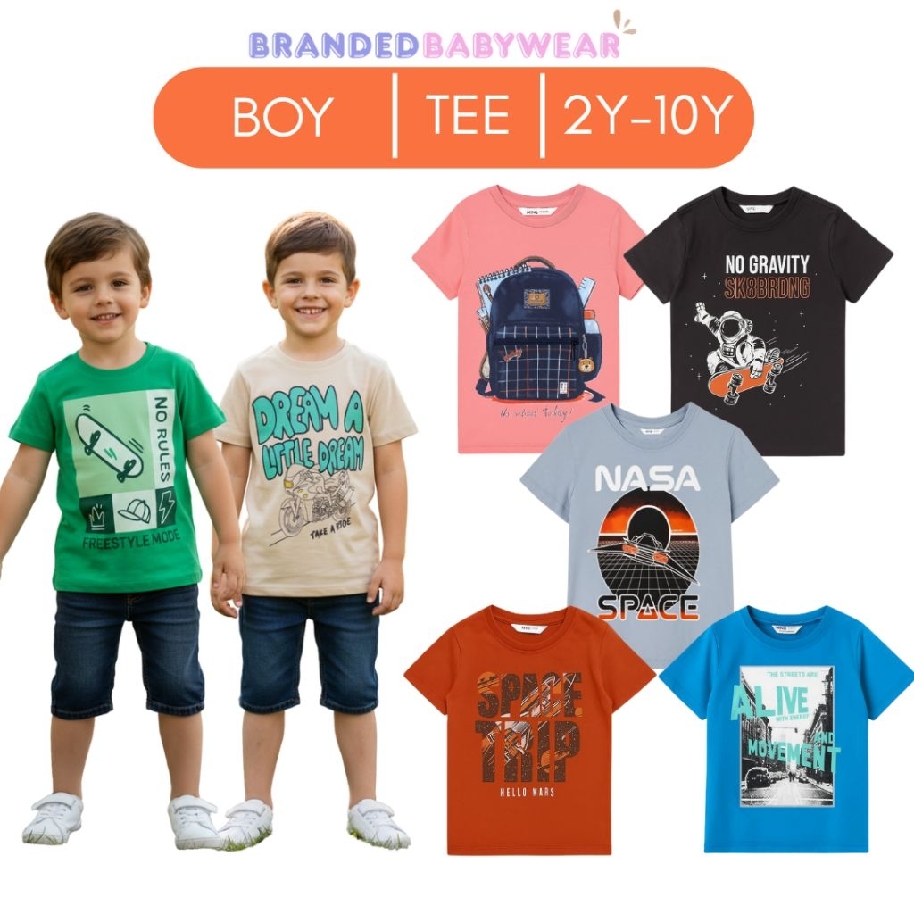 Kaos Anak Laki Laki Size 2-10Tahun Cocok Untuk Kado/Gift BBW797