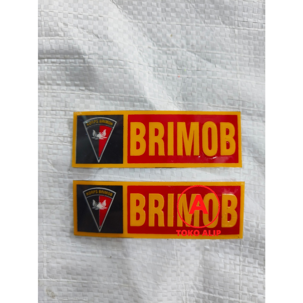 Sticker Plat Brimob (Merah Hitam) - Stiker Plat Brimob - Stiker BRIMOB Mobil - Stiker Motor BRIMOB