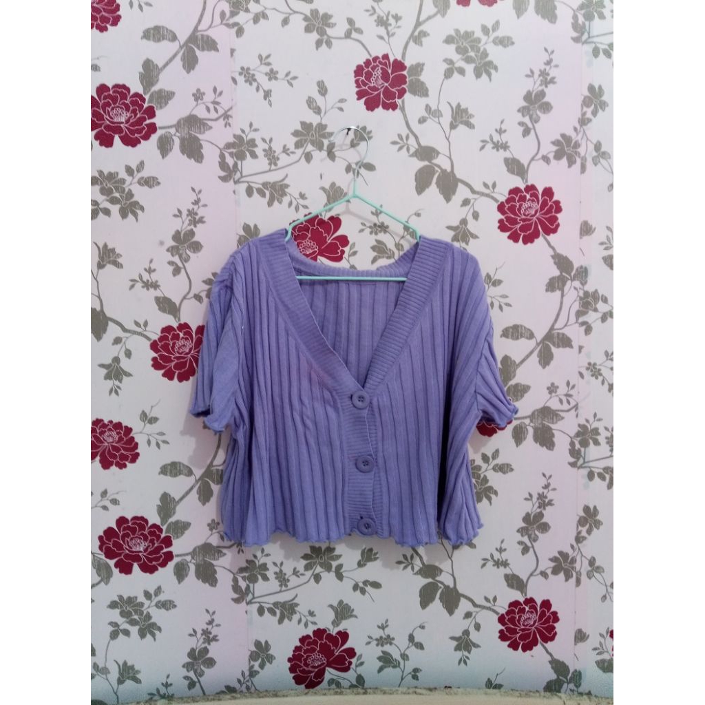 crop rajut lilac