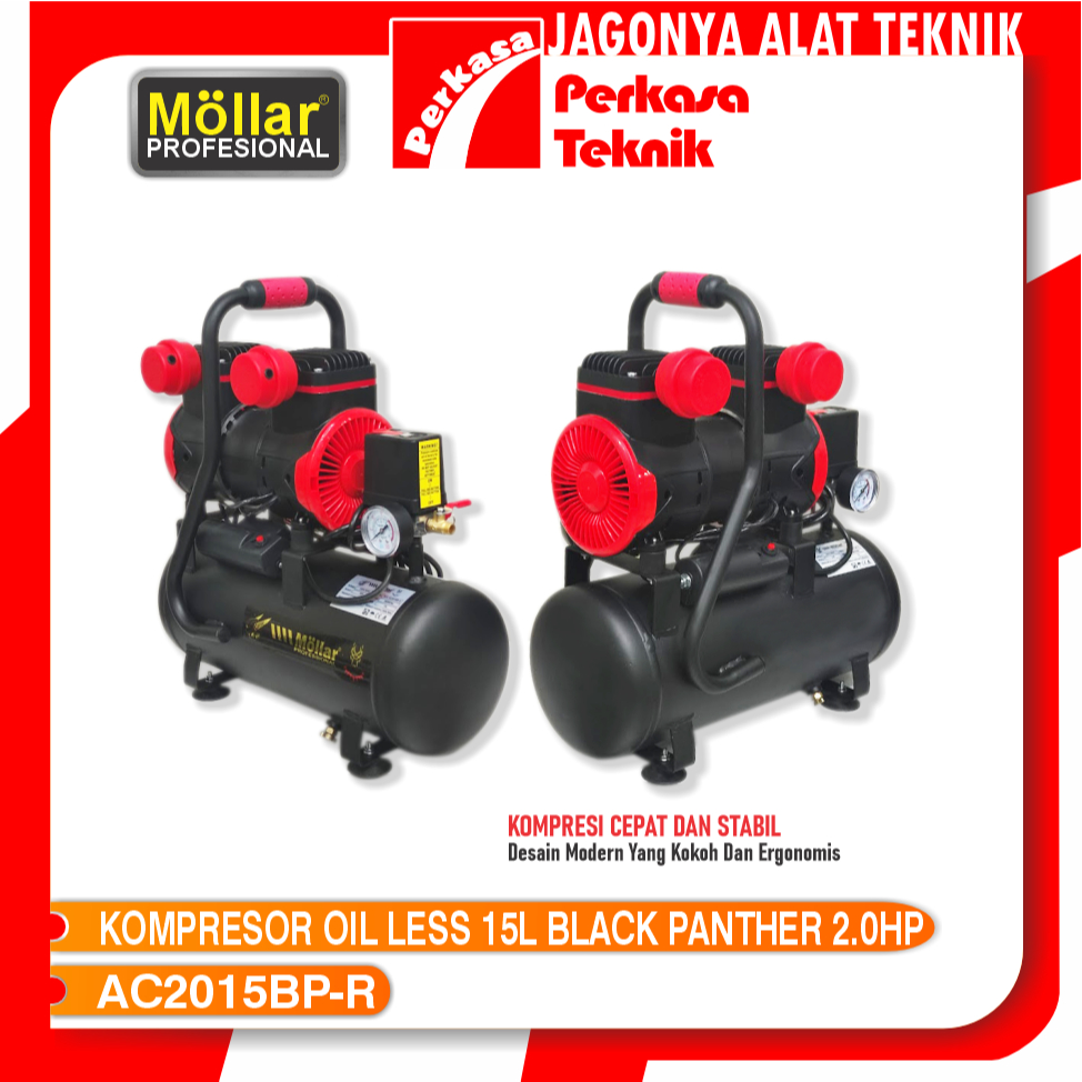 MOLLAR AC2015BPR KOMPRESOR OILESS 2 HP 15 LITER COMPRESSOR 15L