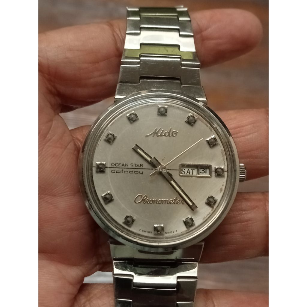 Jam Mido Ocean Star Datoday Chronometer Automatic Vintage Swiss Made