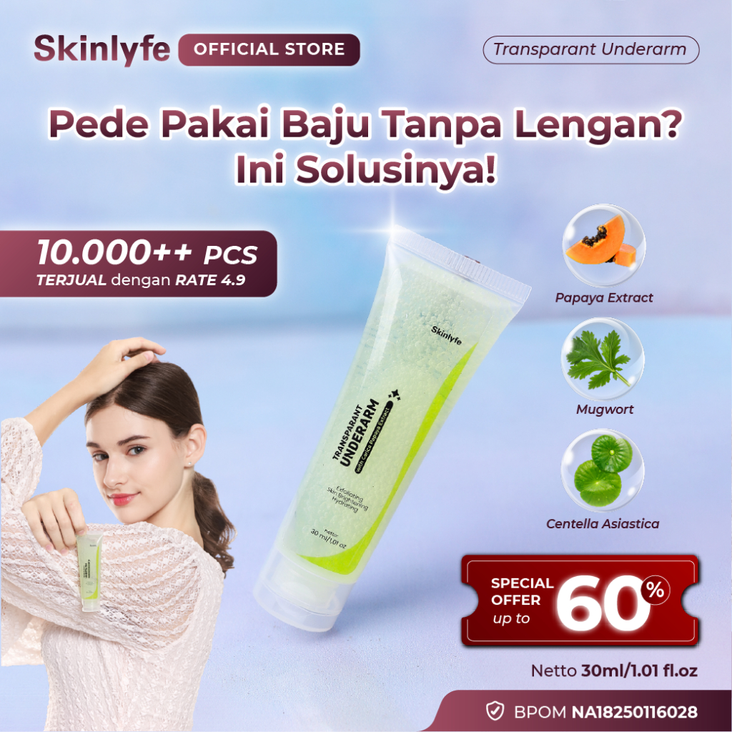 Skinlyfe Transparant Underarm Cream Pemutih Leher Memutihkan Selangkangan Bokong Hitam Miss V Cream 