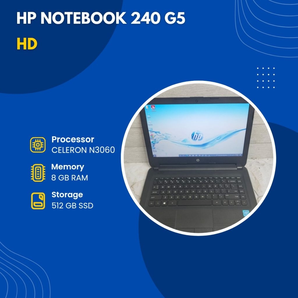 HP 240 G5 NOTEBOOK INTEL CELERON N3060/RAM 8GB/SSD 512GB