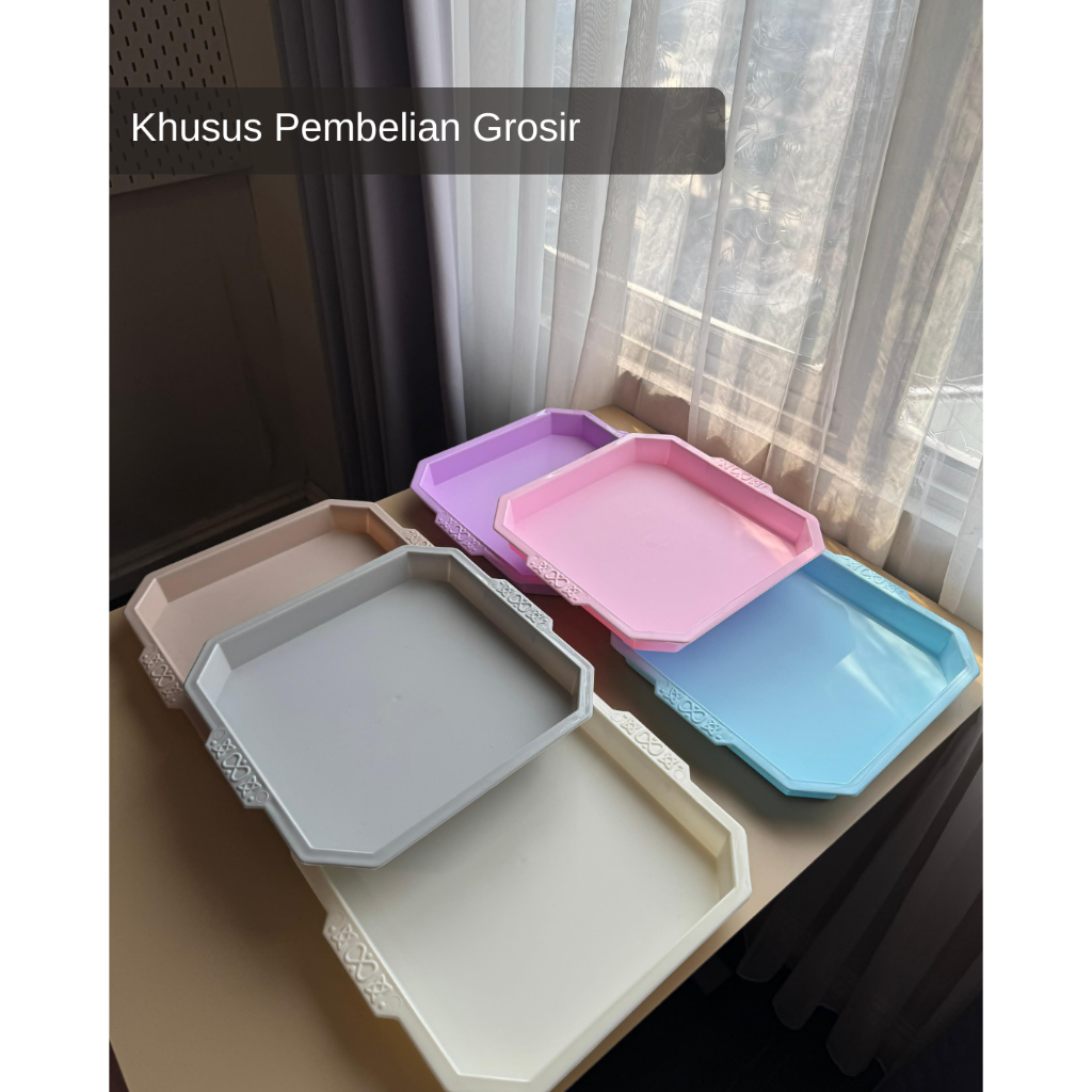 KHUSUS PEMBELIAN GROSIR Baki Nampan segi Wawa/baki segi empat tebal plastik/baki kotak/maharhampers/