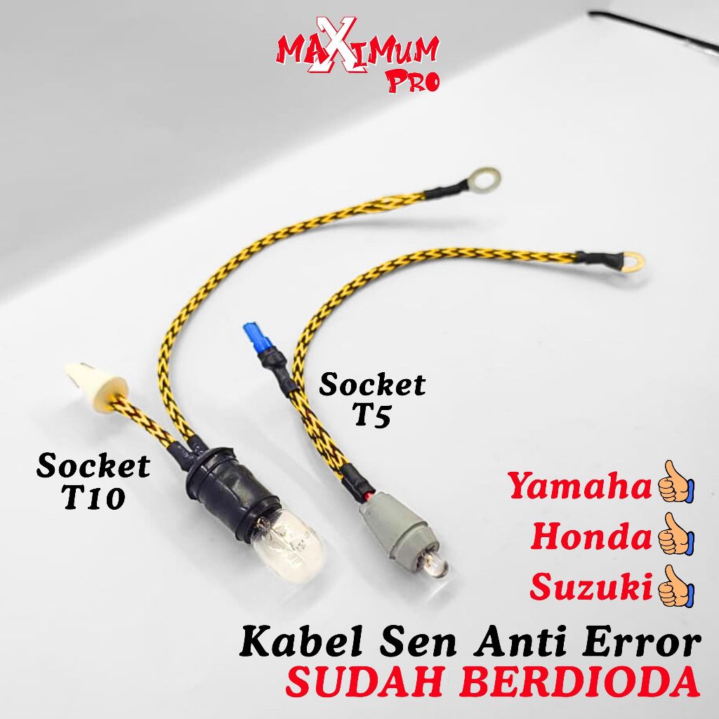 SOKET KABEL INDIKATOR SEN SEIN LED T5 T10 BERDIODA ANTI ERROR (ERROR FREE)