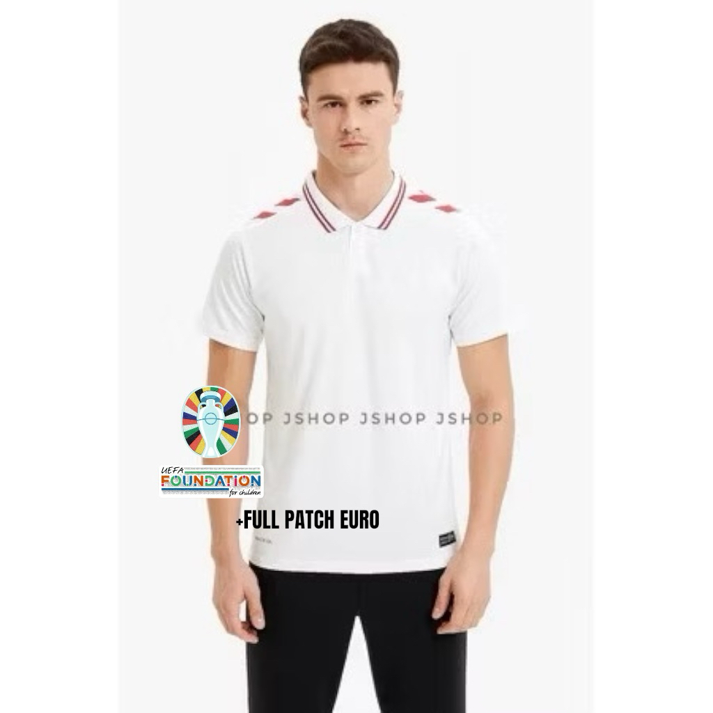 JERSEY BAJU BOLA DENMARK AWAY 2024 PUTIH JERSEY BAJU BOLA FUTSAL OLAHRAGA