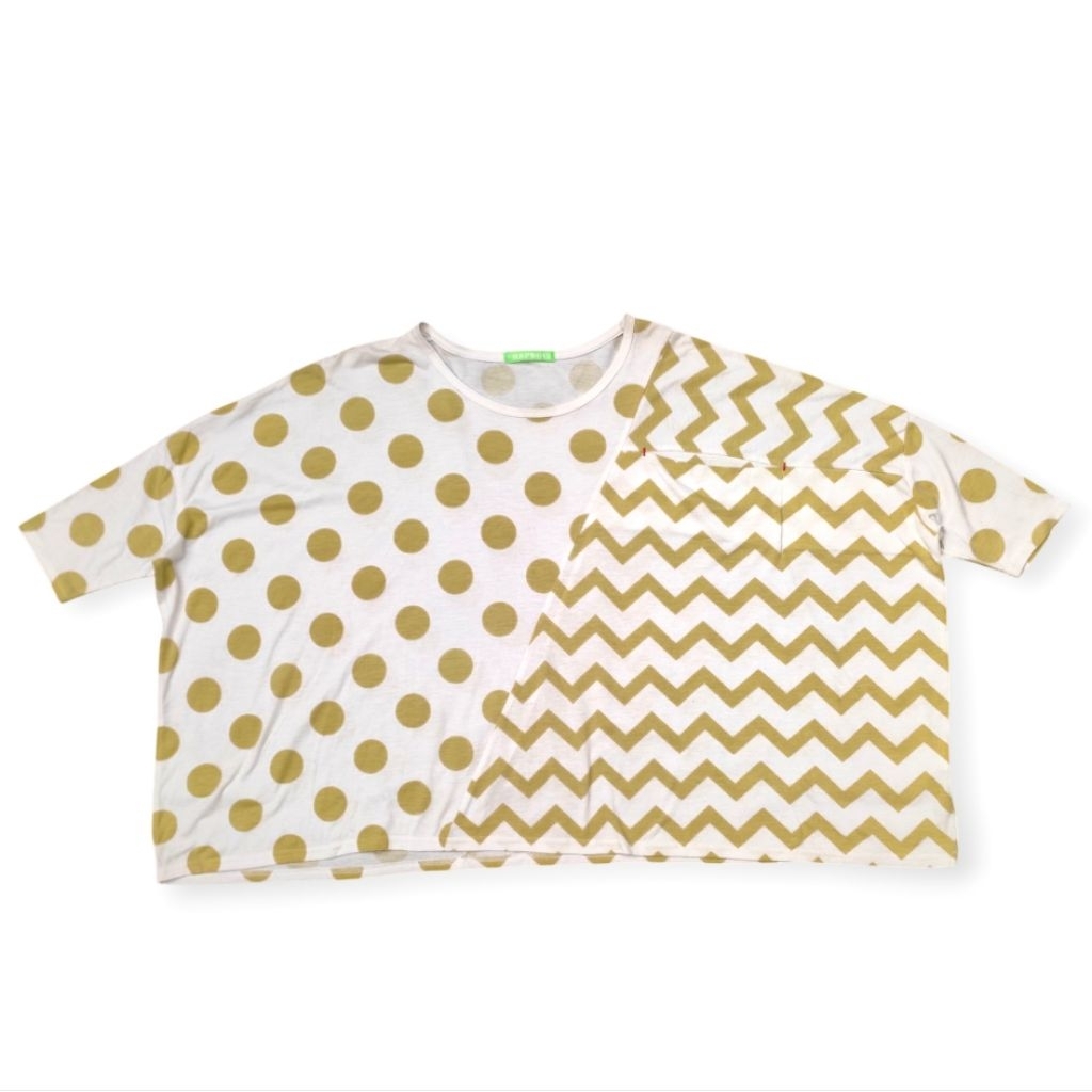 Frapbois by Issey Miyake Striped With Polka Dot Oversize T-shirt