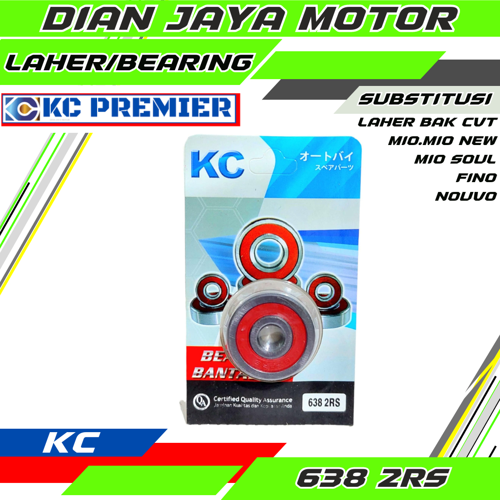 Bearing Laher 638 2RS KC Premier Bering Laker Laher Bak CVT Mio  Mio new Mio  Soul  Fino DIAN JAYA M