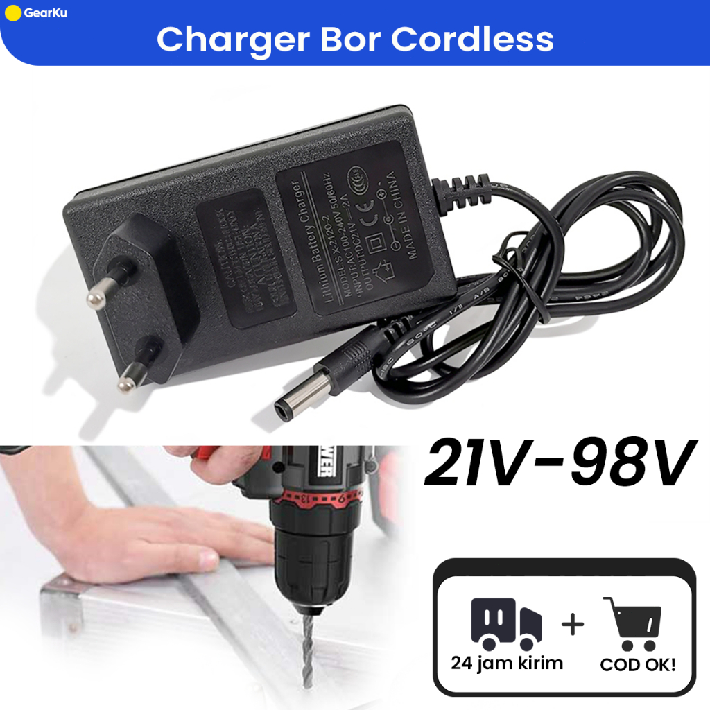 Adaptor Bor,Charger Bor Cordless,Adaptor Mesin Bor,Charger Bor  21V - 98V Universal