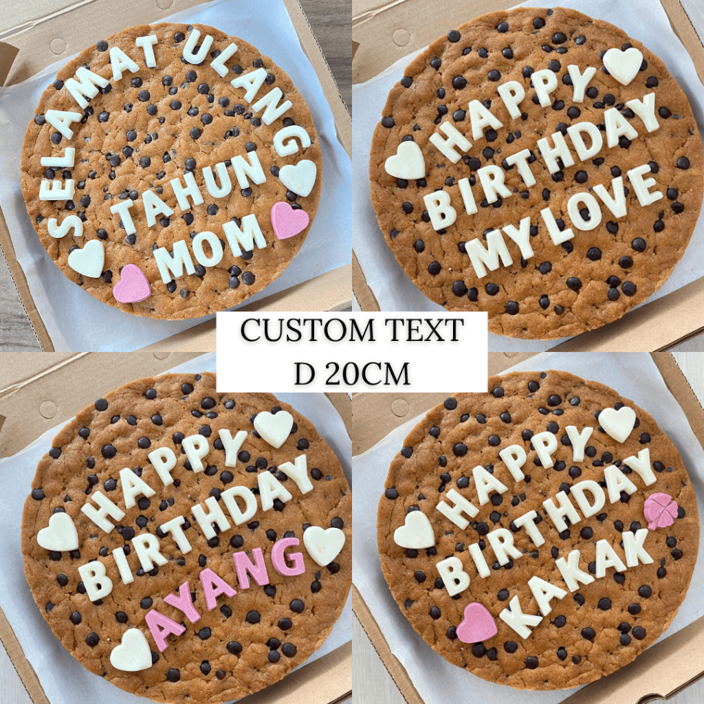 Giant Custom Cookie Cake / Birthday Cookie Custom Tulisan D18cm