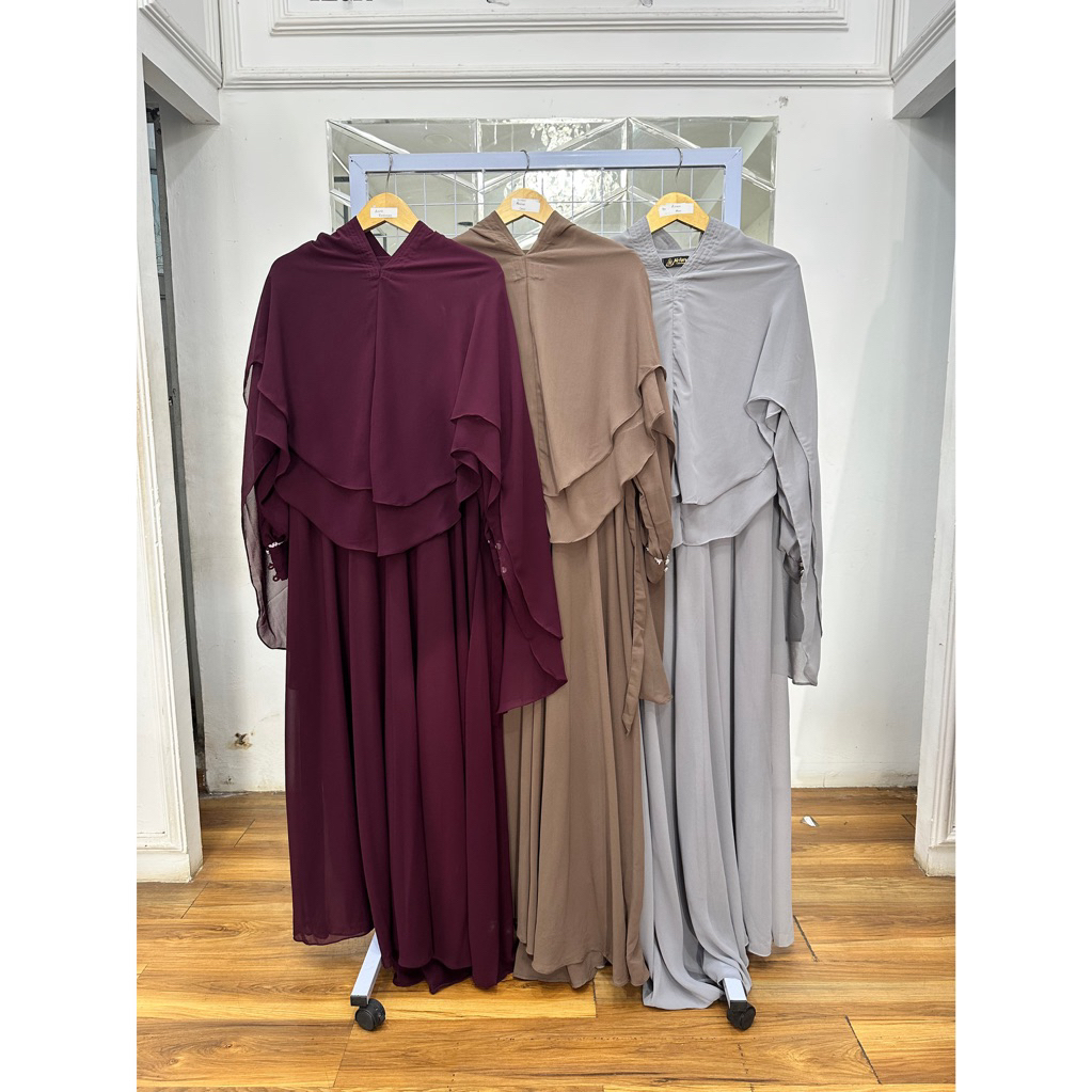 Azzura Set Syari Ceruty Babydoll Premium All Size Ori Arraffa Syari