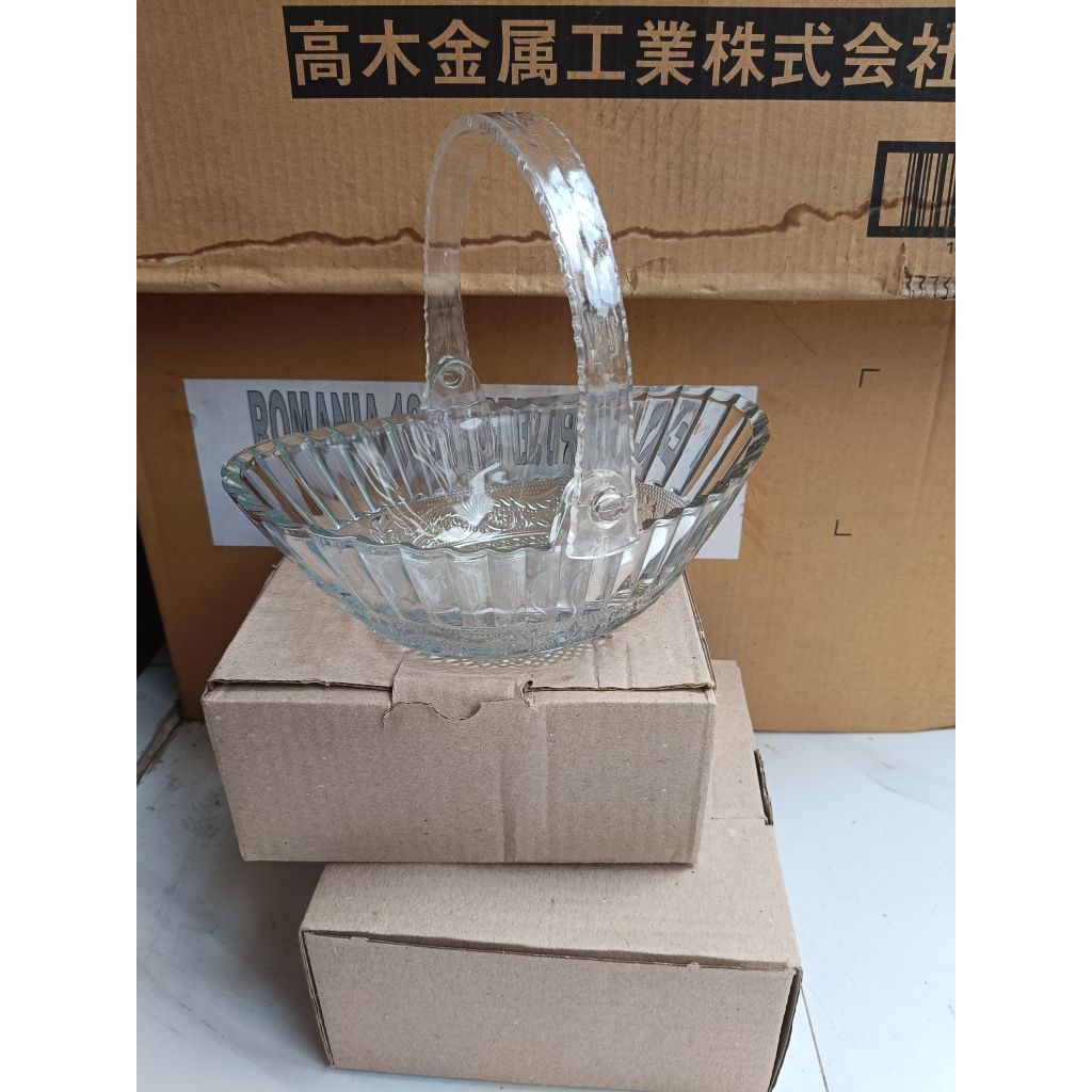 Tempat permen kaca oval Candy tray