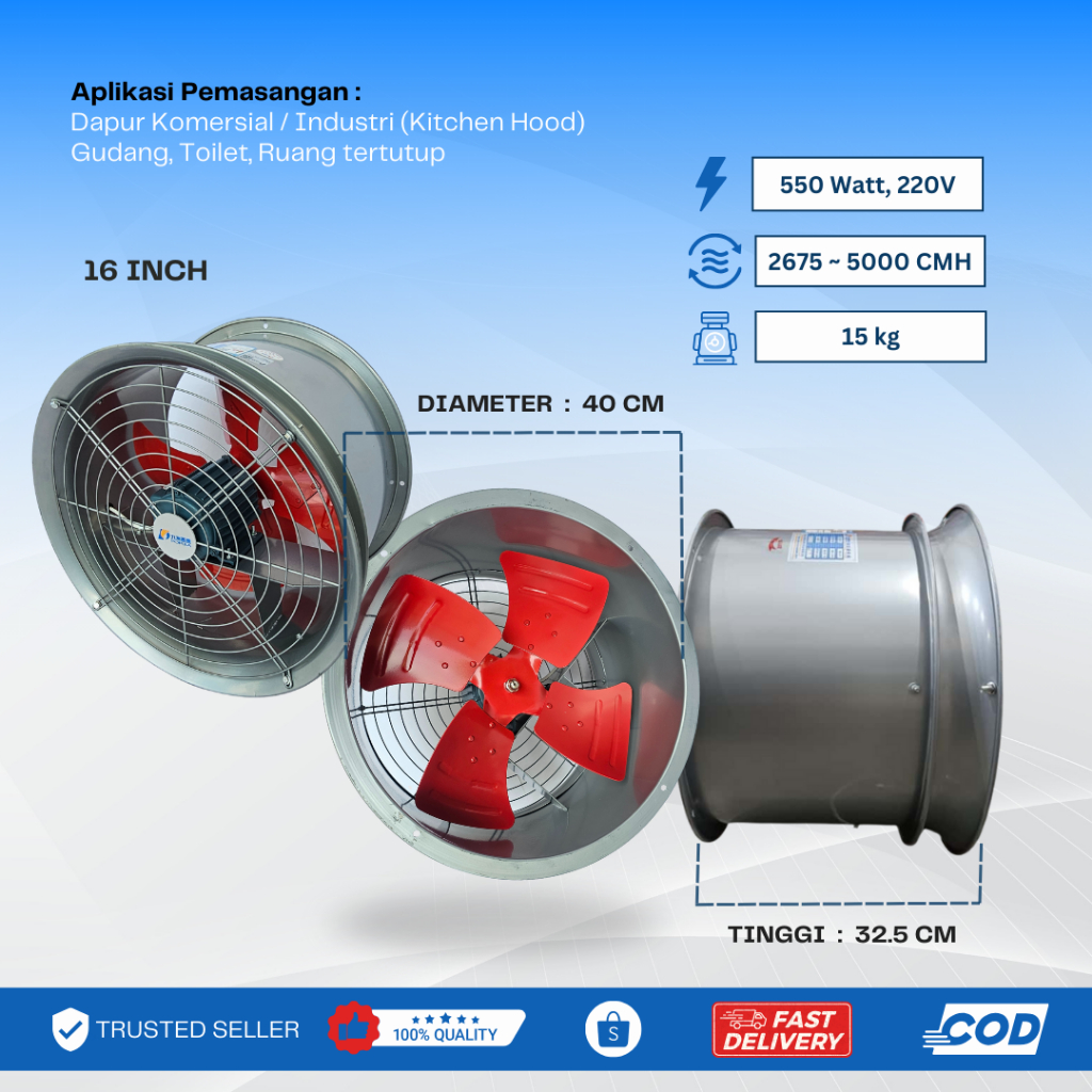 Axial Drum Fan / Exhaust Fan / Blower Industri