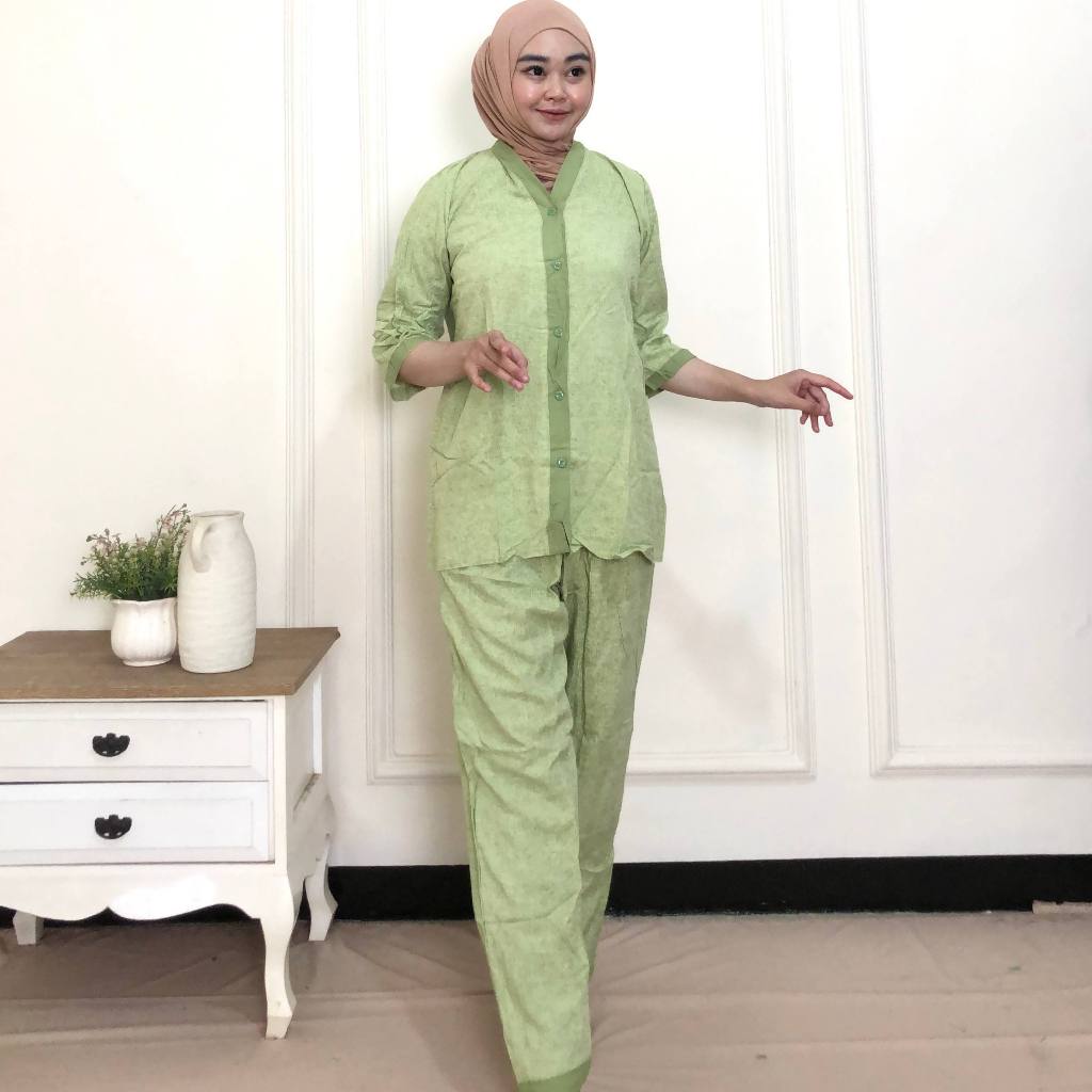 ONESEY PIYAMA RAYON SETELAN HOMEDRES SET DAILY  by Batik Putri Diana