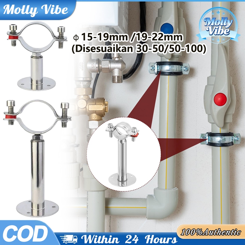 Clamp Pipa 304 Stainless Steel Adjustable 15-19mm 19-22mm Klem Pipa Holder Dengan Base