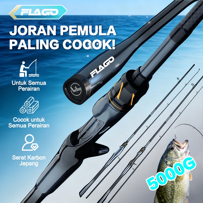 FLAGO Joran pancing umpan serbaguna kelas profesional Casting/Spinning, Cincin Panduan FUJI O,Max 10