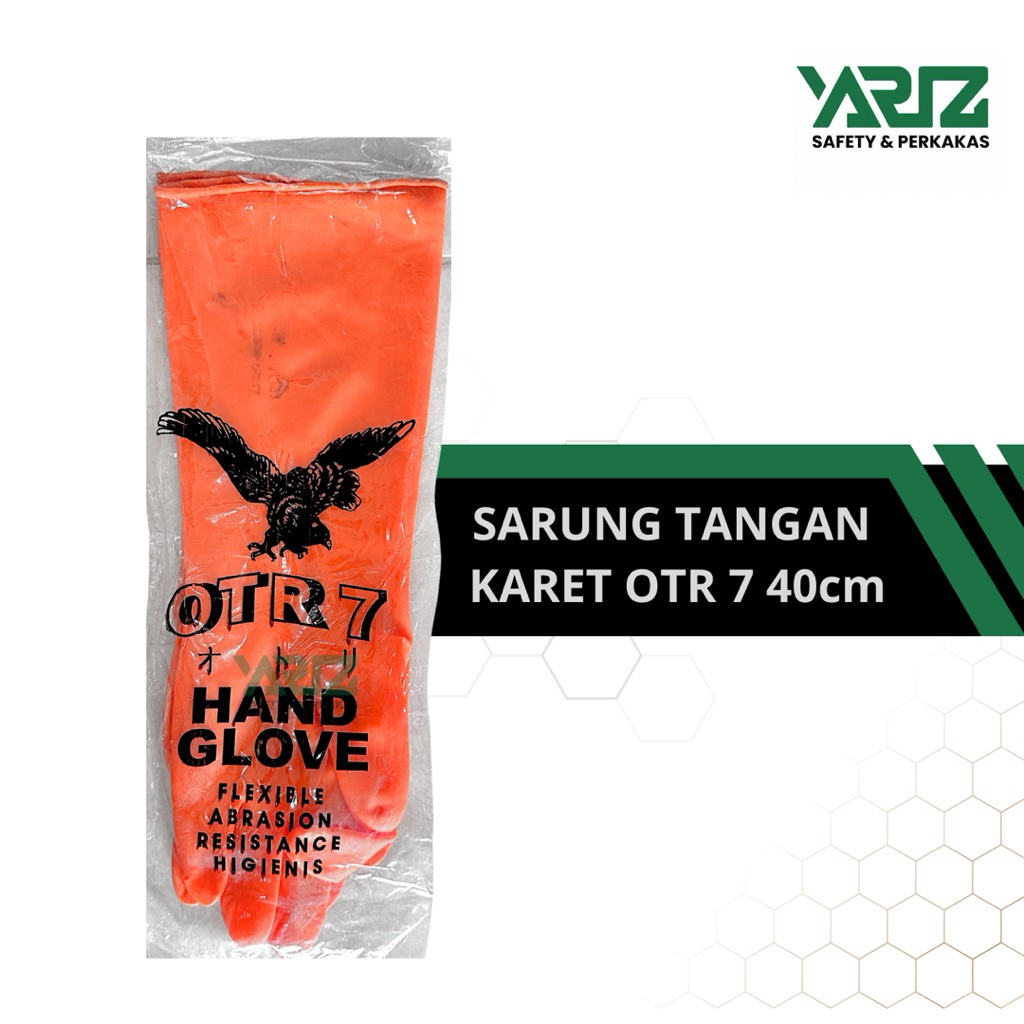 Sarung Tangan Karet OTR 7 40 cm - Sarung Tangan Karet Panjang Safety Industri & Rumah Tangga